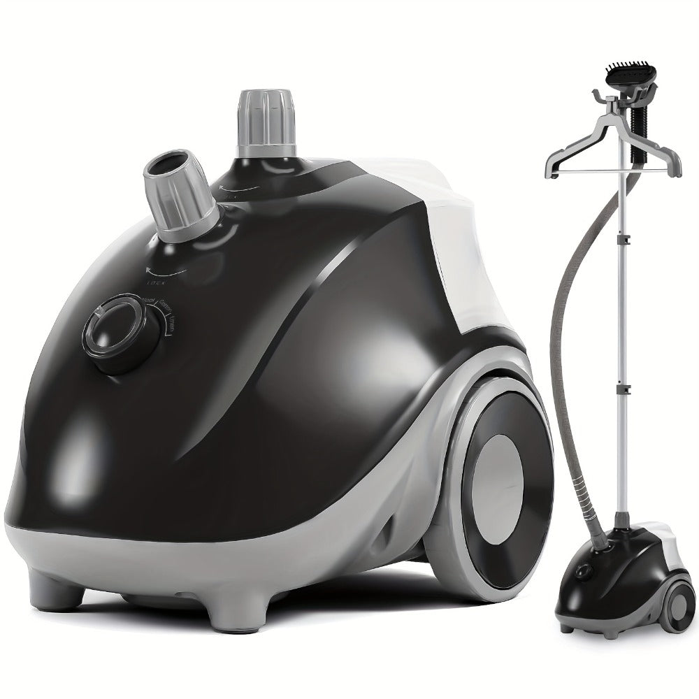 Garment Steamer Hanging Iron Machine 1500W, Vertical Steam Iron with 1.8L Large Water Tank, 60 Min Continuous Steam, 45s Fast Heat-Up, Roll Wheels, Adjustable Handheld Steamer for Clothes Home Commercial