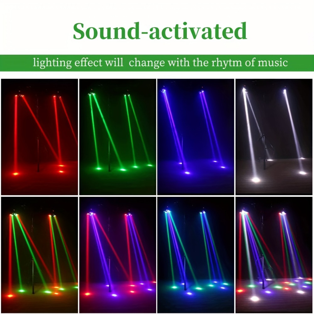 LED Spider Moving Head Stage Light 8x3W DJ Disco Party Light Sound Activated DMX-512 Control Beam Shaking Head Spider Lamp for Club Bar Wedding Carnival Festival Live Show