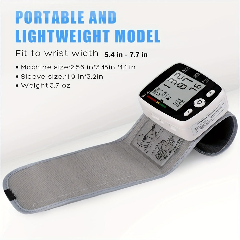 Wrist Blood Pressure Monitor Rechargeable - Digital BP Monitor with Large LCD, Voice Broadcast, 2¡Á99 Memory & USB Charging, Portable Wrist Cuff for Home & Travel, Optional Bundle with Pulse Oximeter