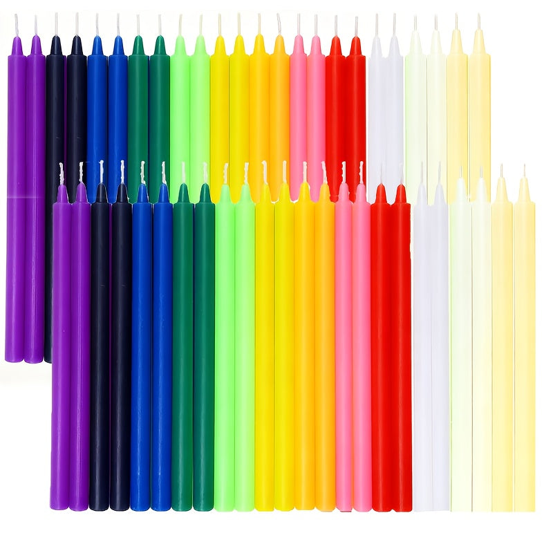 Colored Chime Candles Spell Candles Set Unscented Taper Candles 6.3in for Witchcraft Altar Ritual Meditation Prayer ¨C 12 Assorted Colors, Halloween Gothic Decor, Magic Candle Holder Compatible