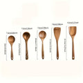 Wooden Kitchen Utensils Set ¨C Natural Wood Spoon Spatula & Wok Spatula with Ergonomic Handle, Heat-Resistant Non-Stick Safe Cooking Tools, Easy to Clean Durable Kitchen Essentials (5 / 6 / 10 Piece Sets)