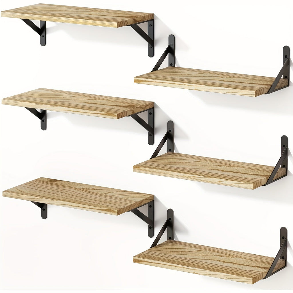 Floating Shelves for Wall ¨C 3 or 6pcs Heavy Duty Farmhouse Wall Shelves for Bedroom, Bathroom, Living Room & Kitchen Decor ¨C Long Ledge Shelf for Storage & Display (Multiple Colors & Sizes)