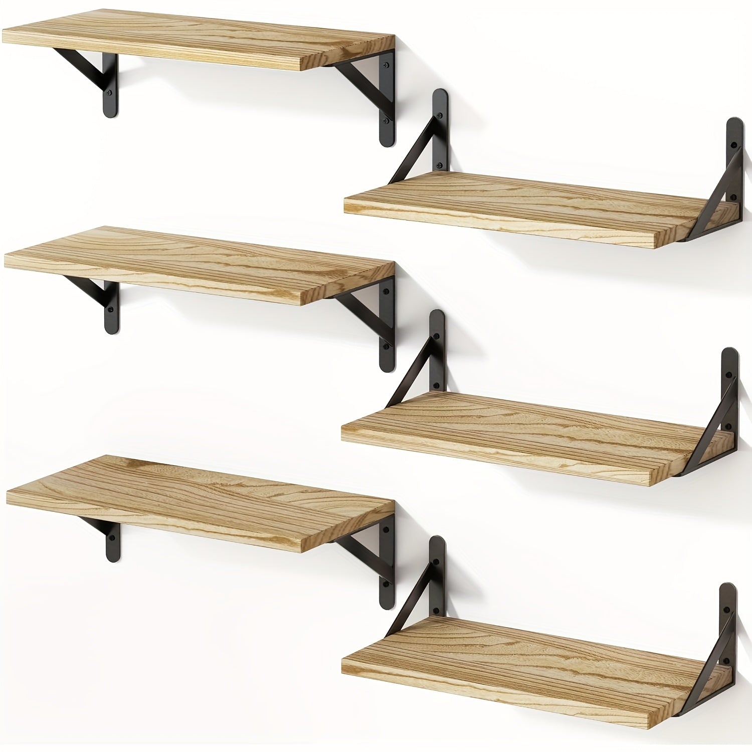 Floating Shelves for Wall ¨C 3 or 6pcs Heavy Duty Farmhouse Wall Shelves for Bedroom, Bathroom, Living Room & Kitchen Decor ¨C Long Ledge Shelf for Storage & Display (Multiple Colors & Sizes)