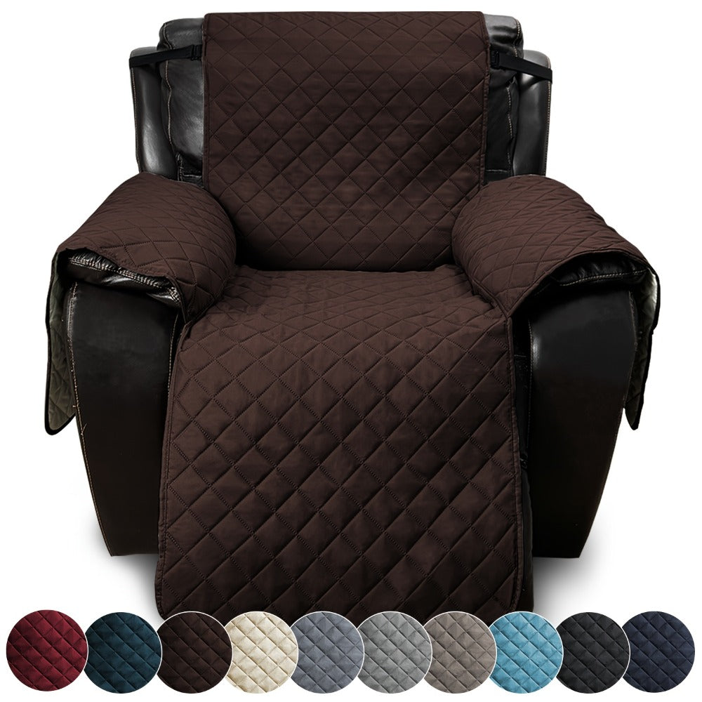 Non-Slip Recliner Chair Cover Sofa Slipcover with Elastic Straps Washable Pet Furniture Protector Indoor Outdoor 8 Colors