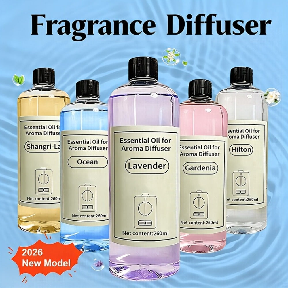 Large Capacity Essential Oil 8.79oz ¨C Premium Long-Lasting Floral Fragrance, Leak-Proof, Diffuser Compatible | Hilton, Shangri-La, Gardenia, Lavender, Ocean