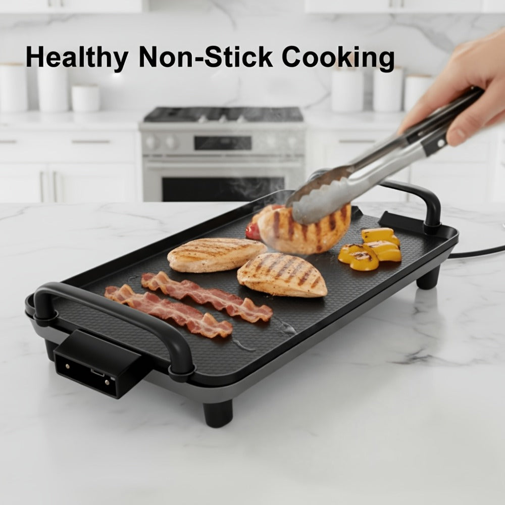 Electric Griddle with Non-Stick Coating - Large Submersible Cooking Surface, Make 15 Eggs at Once, Hassle-Free Cleanup, 2 Sizes Available - Perfect for Breakfast, Pancakes & Family Cooking