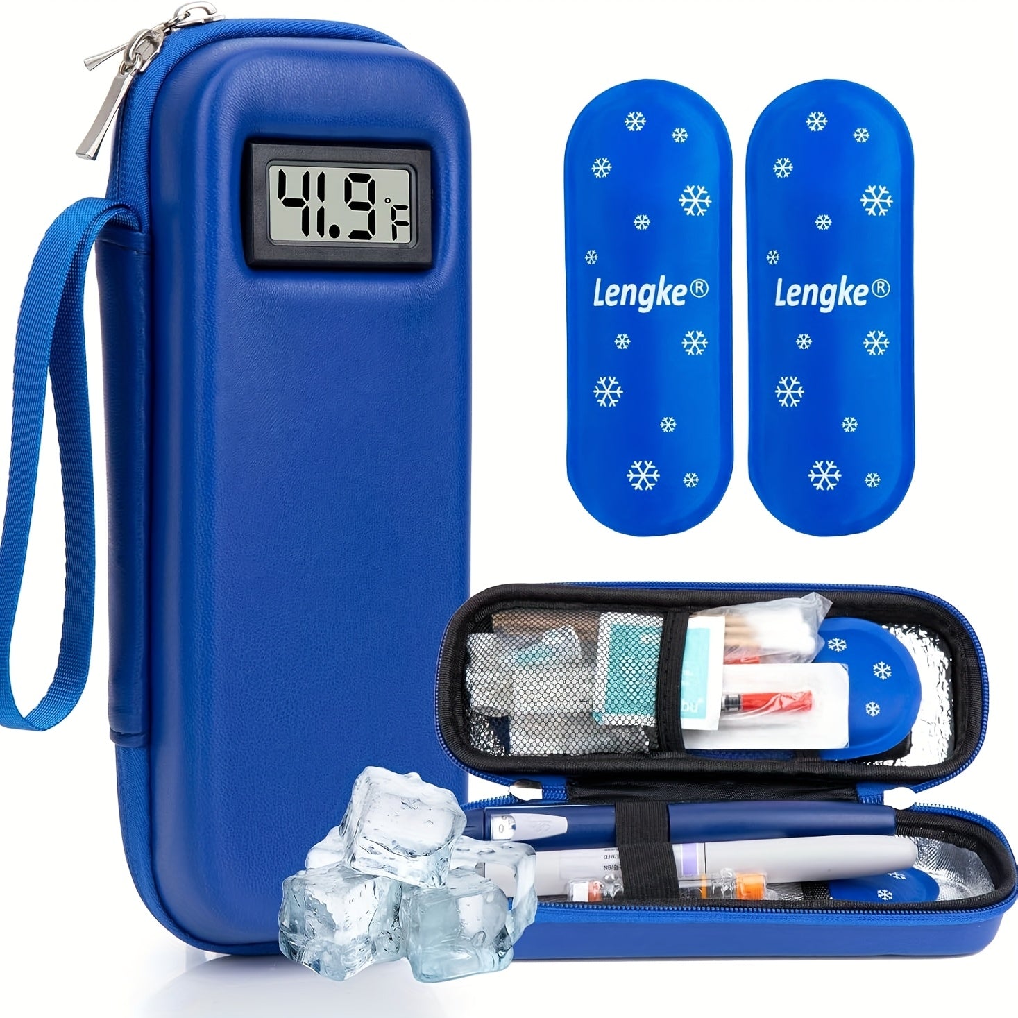 Insulin Cooler Travel Case with Temperature Display ¨C Portable Diabetic Medication Bag with 2 TSA Approved Ice Packs for Insulin Pens, Vials & Diabetic Supplies, Keeps Insulin Cold Up to 12 Hours