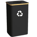Recycling Bin 26 Gallon 100L with Lid & Removable Inner Bag, Large Collapsible Trash Can for Bottles Cans Glass & Plastic Waste, Open-Top Foldable Recycle Bin for Kitchen Garage & Outdoor Use