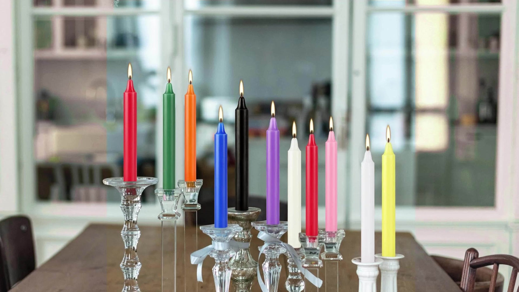 Taper Candles 100 Pack Soy Wax 4 Inch Unscented Drip-Free No Smoke Hand-Poured Slim Dinner Candles for Wedding Church Home Table Decoration Fits Standard Holders