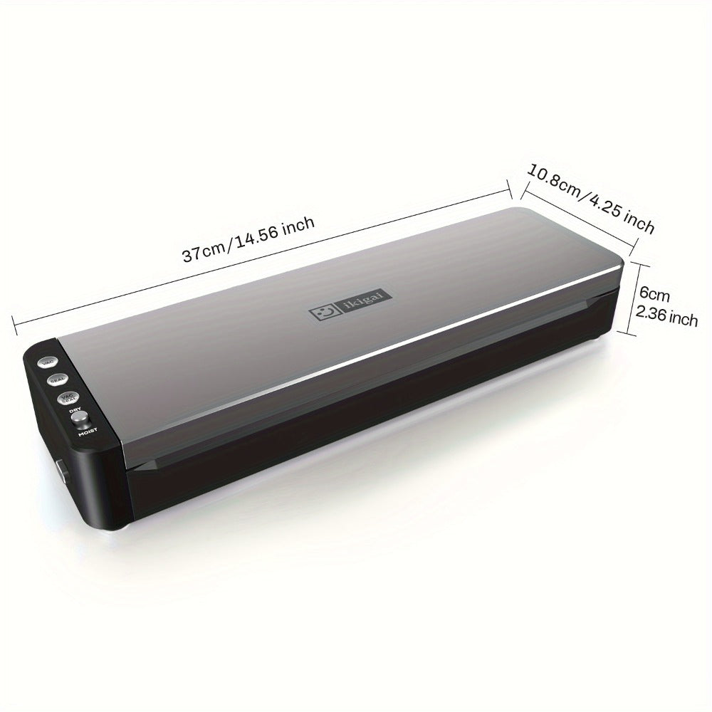 Vacuum Sealer Machine 80kPa Powerful Suction Automatic Food Sealer 125W Dry Wet Modes Stainless Steel Easy Clean Food Preservation System for Home Kitchen