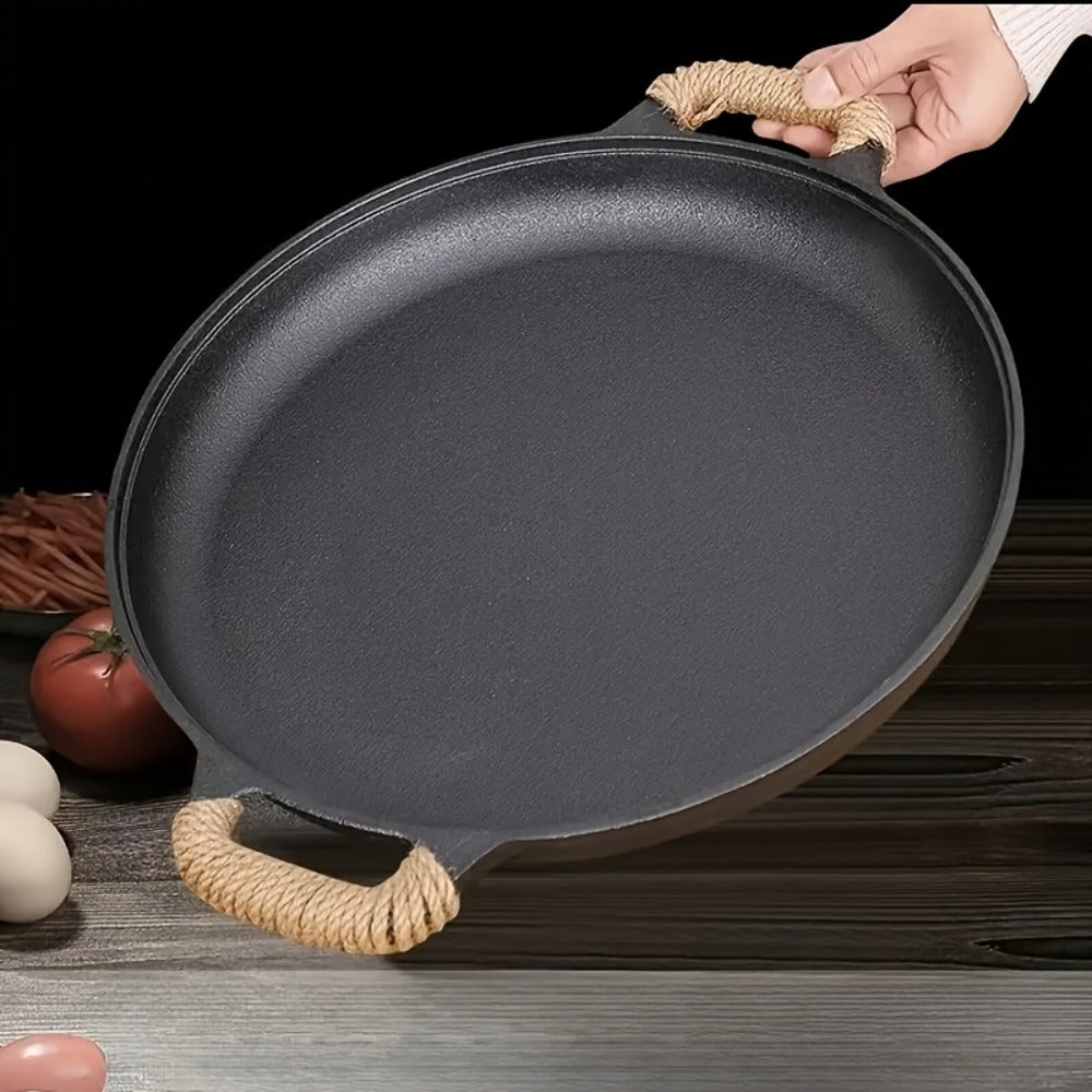 Cast Iron Frying Pan Non-Stick 11 Inch 28cm ¨C Rust-Proof Anti-Deformation Even Heating | Oven & Induction Safe Skillet for Pizza Barbecue & Camping | Durable Cast Iron Pan Single or 2-Pack