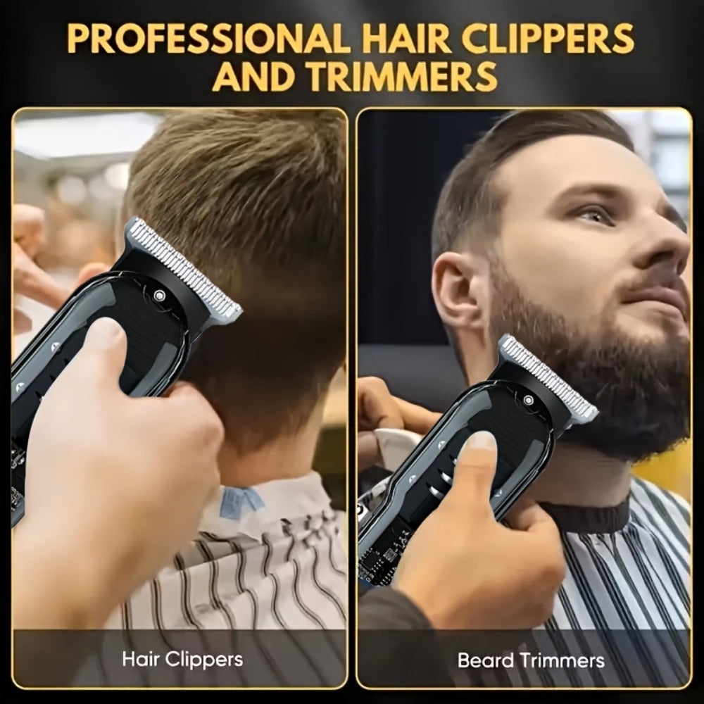 Hair Clipper Kit for Men Cordless USB Rechargeable LCD Screen Beard Trimmer Hair Cutting Set Professional Home Salon Grooming Kit Father's Day Gift