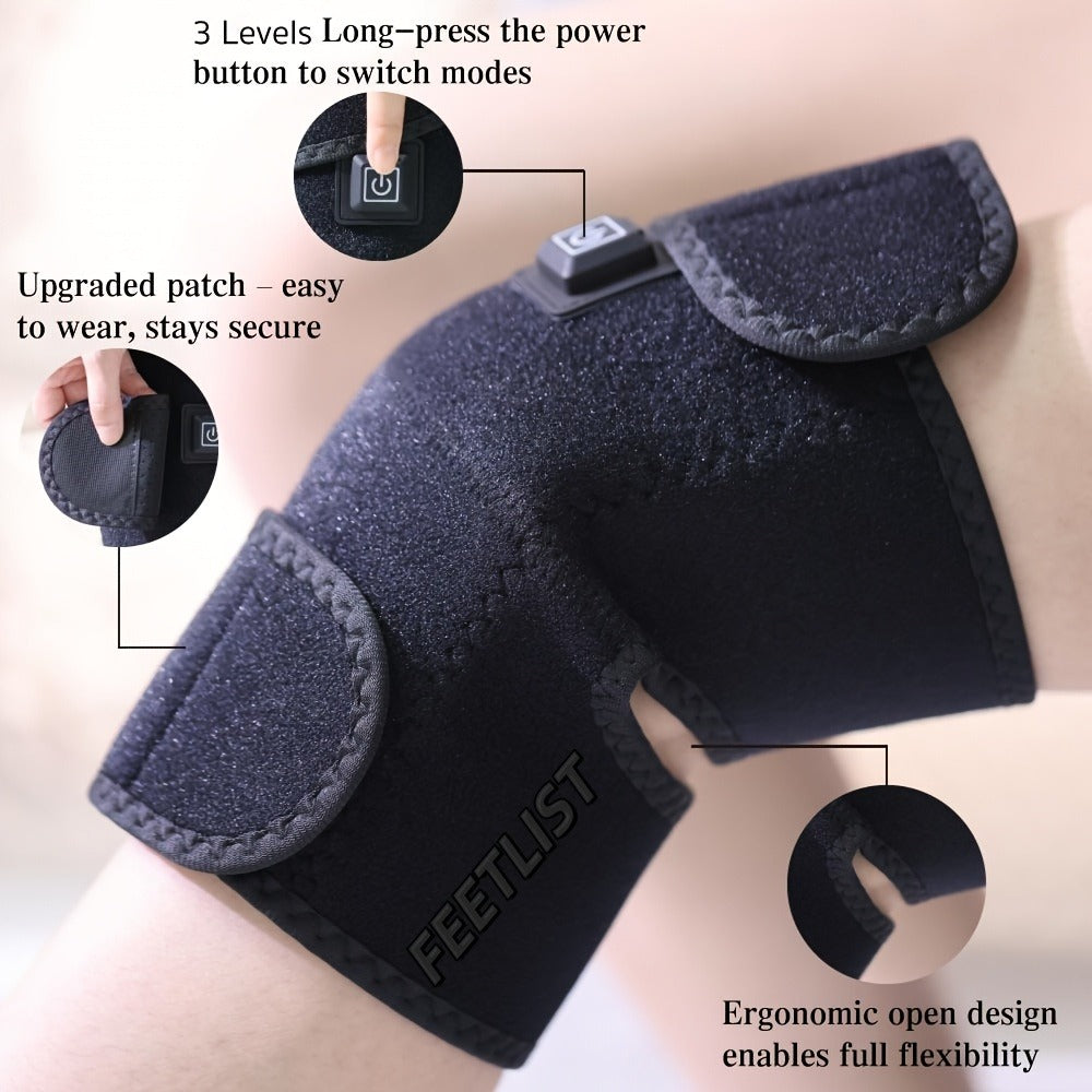 Knee Massager with Heat ¨C 3-Level Heating Pad for Knee Pain Relief, Joint & Muscle Warmth, Anti-Slip Breathable Knee Brace for Men & Women