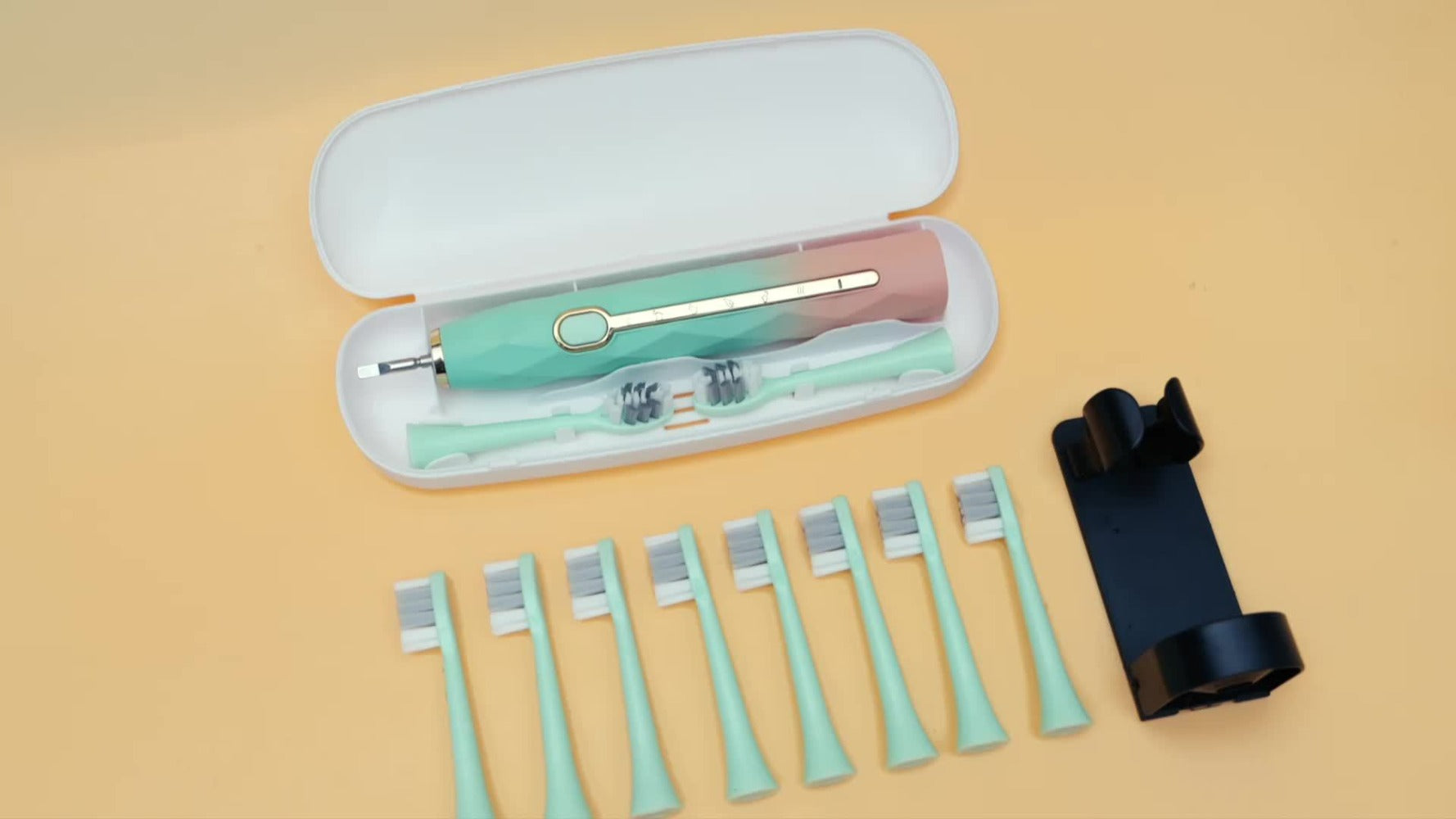 Sonic Electric Toothbrush IPX8 Waterproof USB Rechargeable with 10 Replacement Heads, Intelligent Timer, Travel Case & Charging Base ¨C 5 Colors for Men & Women