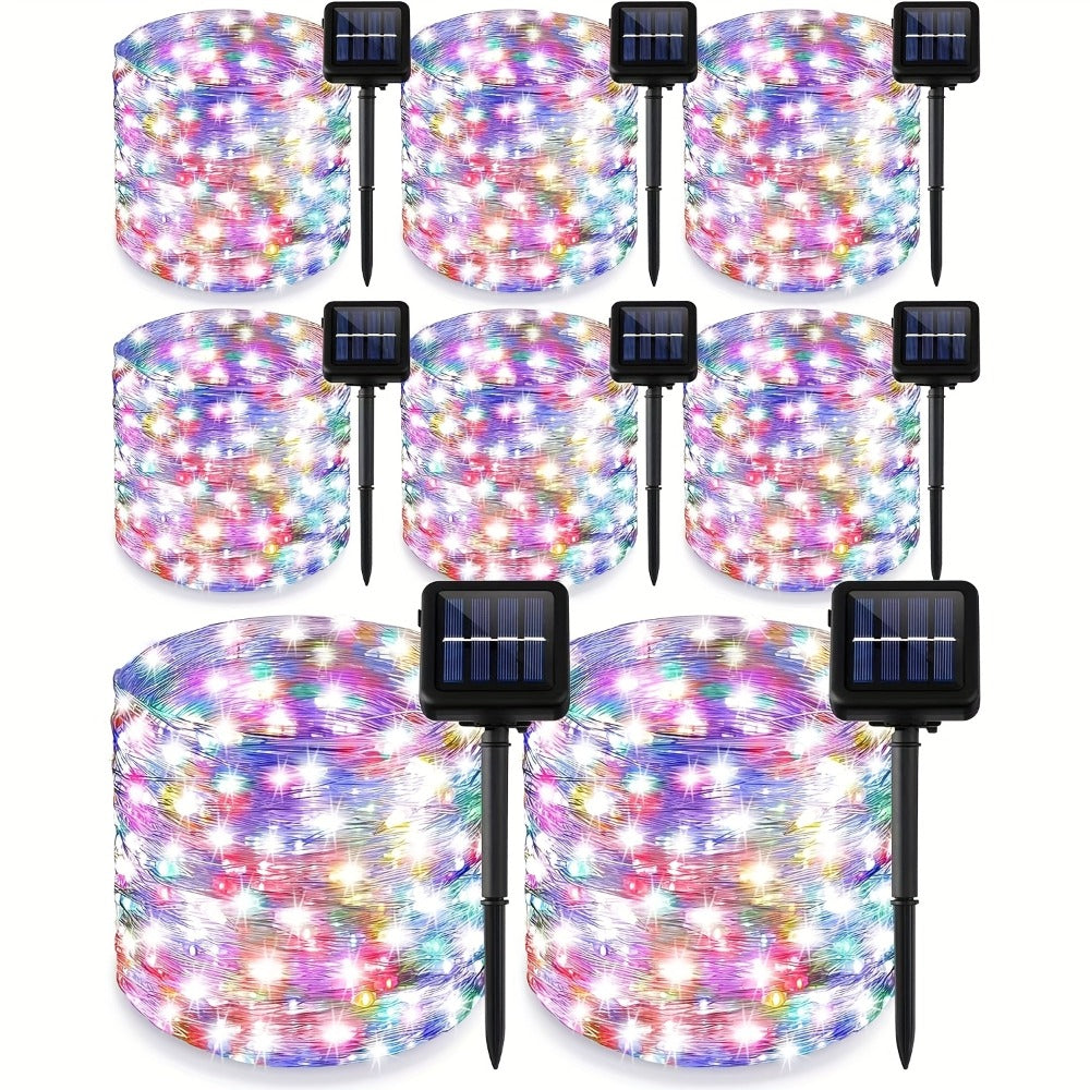 Solar Fairy String Lights Outdoor ¨C 110 LED Copper Wire Solar Twinkle Lights with 8 Modes & Touch Control for Christmas Tree, Garden, Patio, Wedding & Party ¨C 2, 4 or 8 Pack
