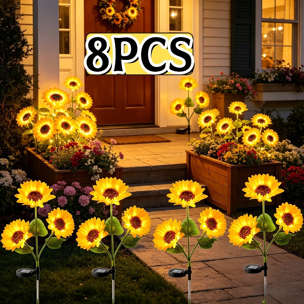 Solar Garden Lights Sunflower LED Outdoor Stake Lights 3-in-1 IP44 Waterproof Solar Powered Lawn Path Landscape Lights for Patio Yard Garden Decor Mother's Day Housewarming Gift
