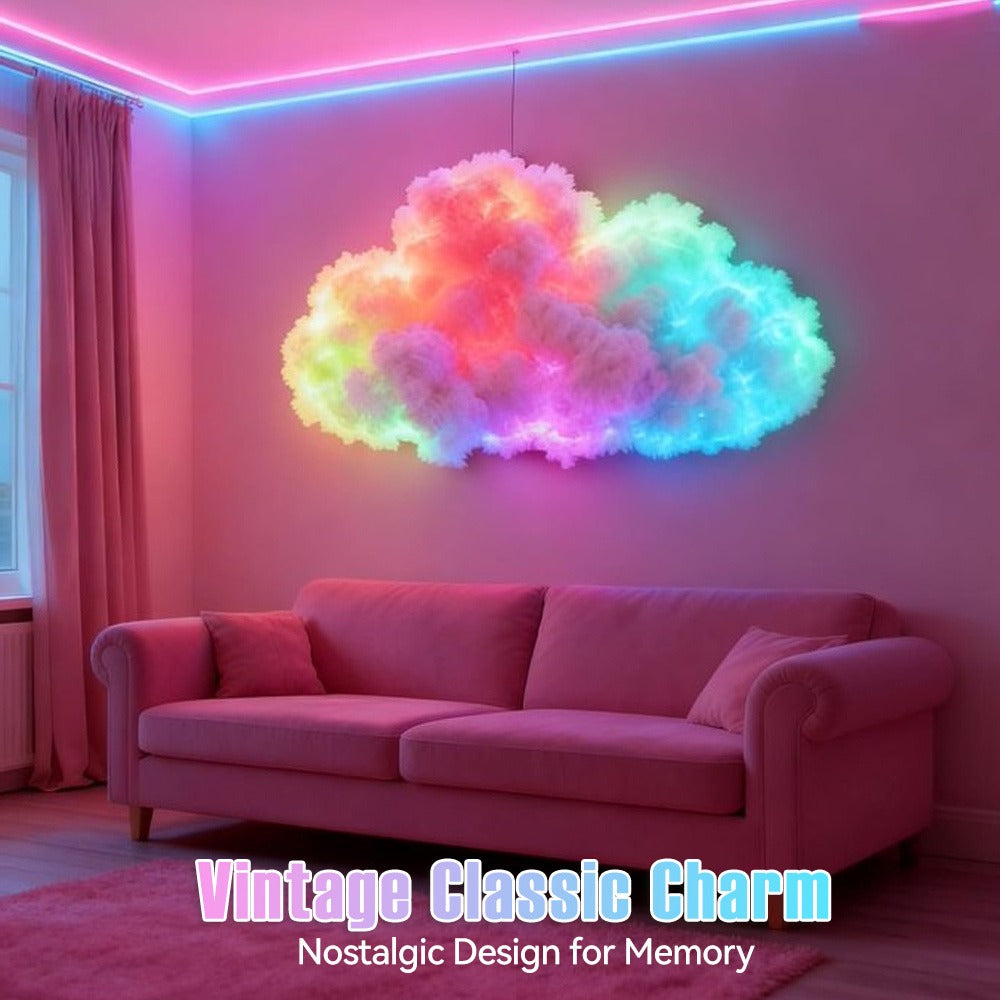 3D Thunder Cloud Lamp RGB Music Sync LED Light USB Powered Sound Sensitive IC Mood Lighting for Game Room Photography Studio Halloween Christmas Party Atmosphere Decoration