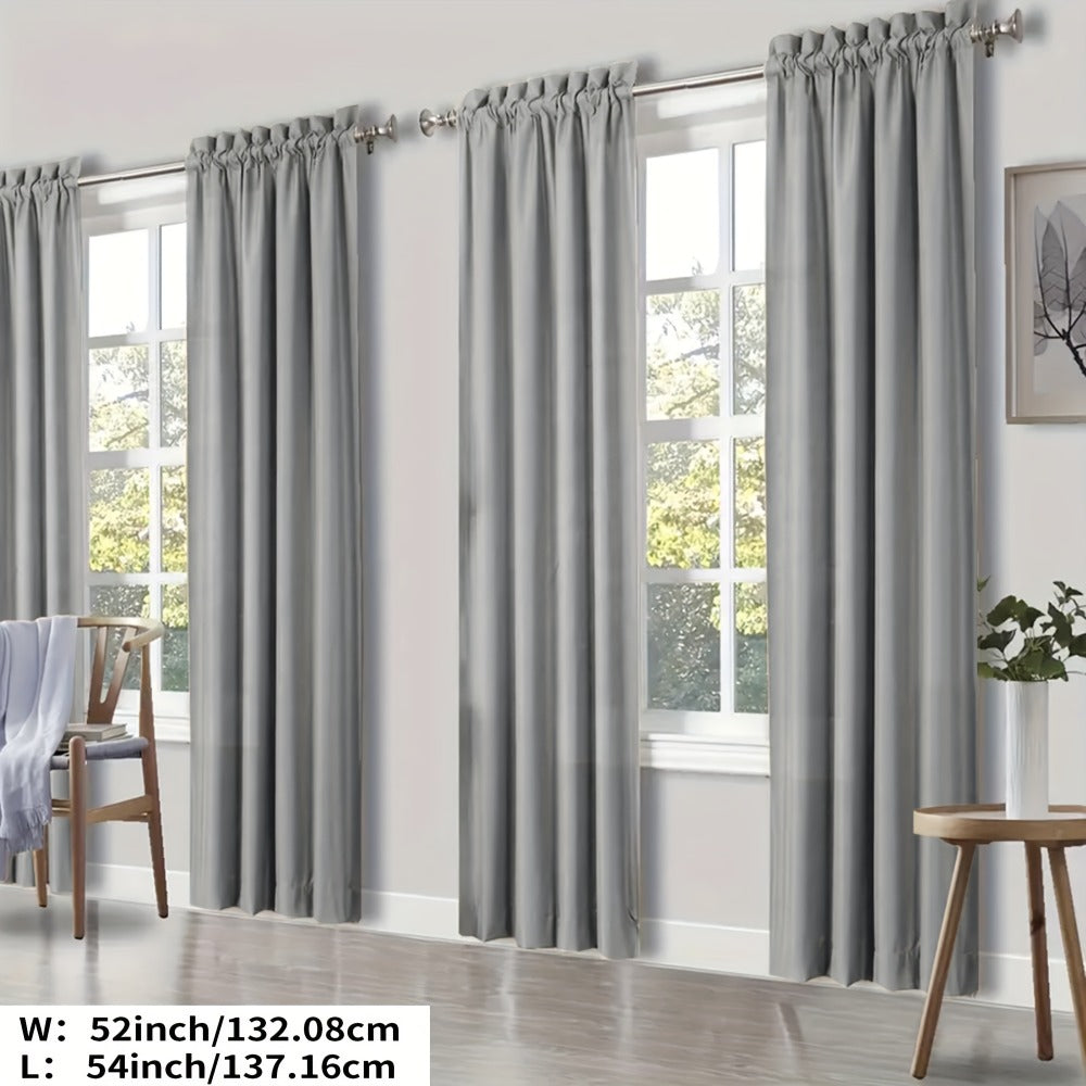 Blackout Curtains 4 Panels Thermal Insulated Room Darkening Drapes ¨C Rod Pocket, Energy Saving, Solid Color for Bedroom & Living Room, 7 Colors & Multiple Sizes