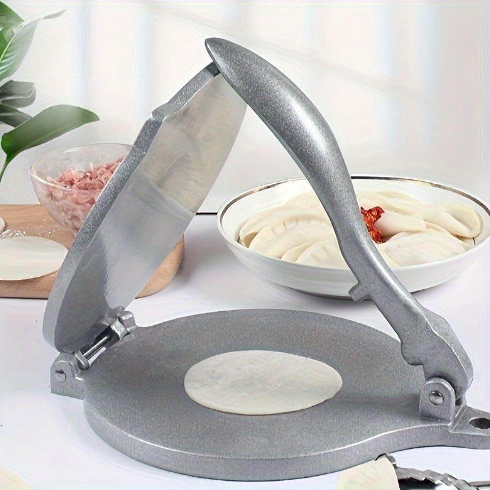 Tortilla Press 8 Inch Aluminum Alloy Adjustable Thickness Heavy Duty Tortilladora for Flour Corn Tortillas Roti Chapati Quesadilla Taco Maker Kitchen Cooking Tool Push Type Control