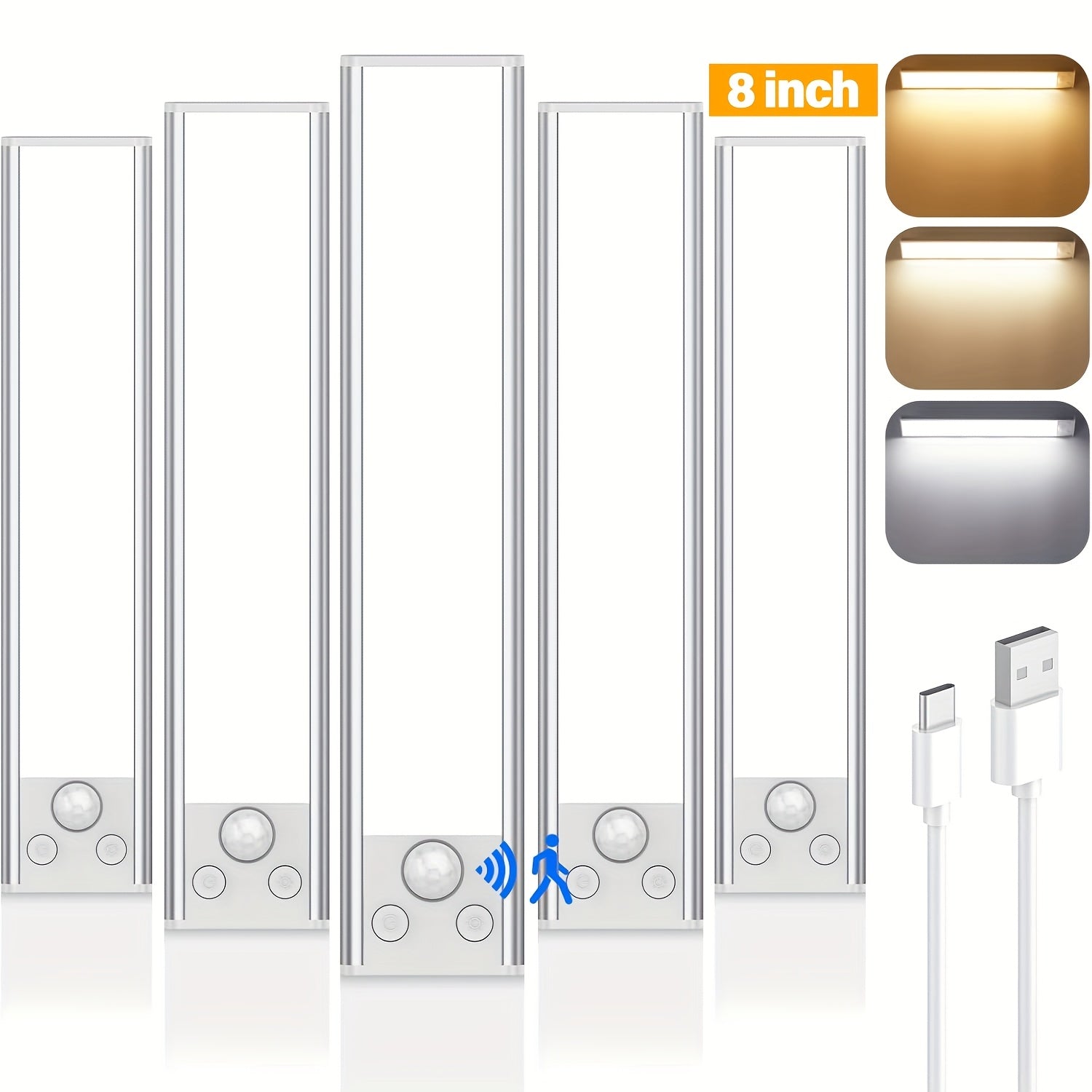 Rechargeable Under Cabinet Lights Wireless ¨C 68 LED Motion Sensor Cabinet Light with 3 Color Temps & 2000mAh Battery ¨C Under Counter Lighting for Kitchen Closet Pantry