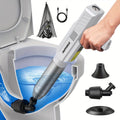 Electric Toilet Plunger 8V Cordless ¨C High-Pressure Pneumatic Toilet Unclogger with Real-Time Pressure Display, Power Drain Opener for Clogged Toilets, Sinks & Floor Drains, Mess-Free & Reusable