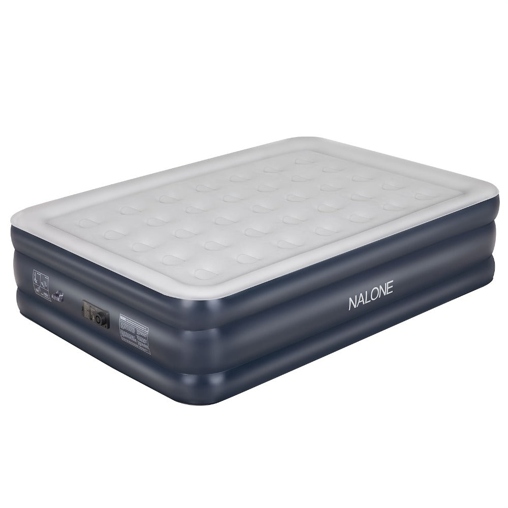 Air Mattress with Built-In Pump ¨C 18'' Self-Inflating Portable Air Bed for Home, Camping & Travel, Twin Full Queen, Includes Carry Bag