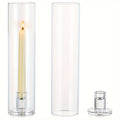 Hurricane Glass Candle Holders for Taper Candles | 11.8 Inch Tall Clear Cylinder Windproof Candlestick Stand for Wedding, Party, Christmas, Halloween & Home Decor - 2pcs / 10pcs Set