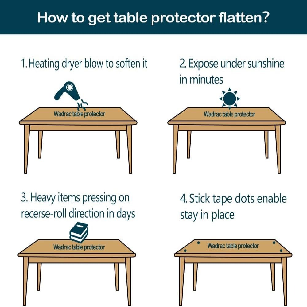 Clear PVC Tablecloth Table Protector 1.5mm Thick Transparent Table Cover Heat Resistant Scratch Resistant Waterproof Desk Mat for Dining Table Home Office Restaurant Coffee Table Multiple Sizes