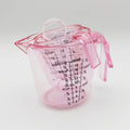 Measuring Cups and Spoon Set 4pcs - Pink Transparent Baking Measuring Cup Kit with ML OZ Cup Markings, PS Material, Kitchen Baking Cooking Accessories