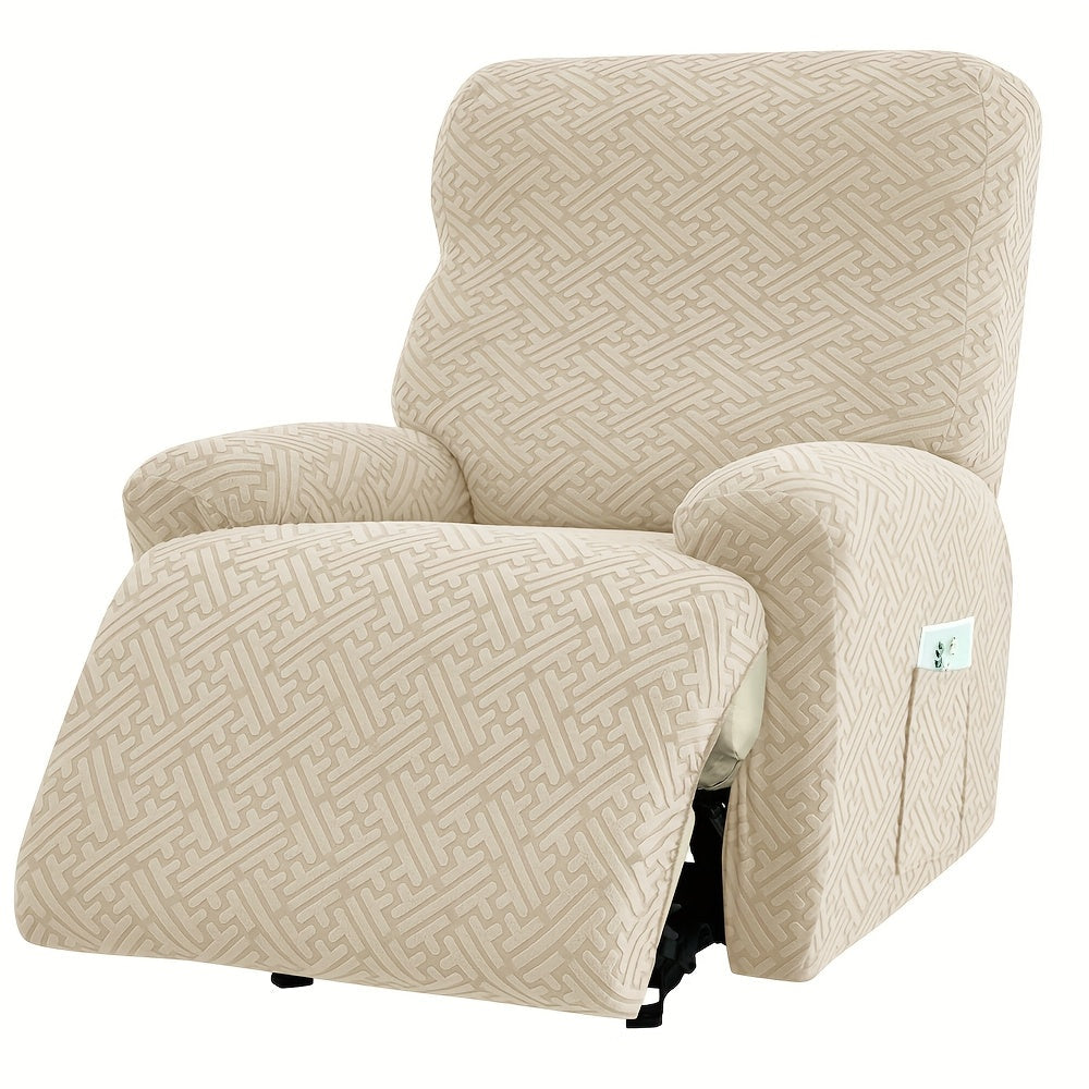 Stretch Recliner Slipcover with Pocket | All-Season 95% Polyester Spandex, All-in-One Recliner Chair Cover, Removable Washable Soft, Living Room Home Decor, 9 Colors