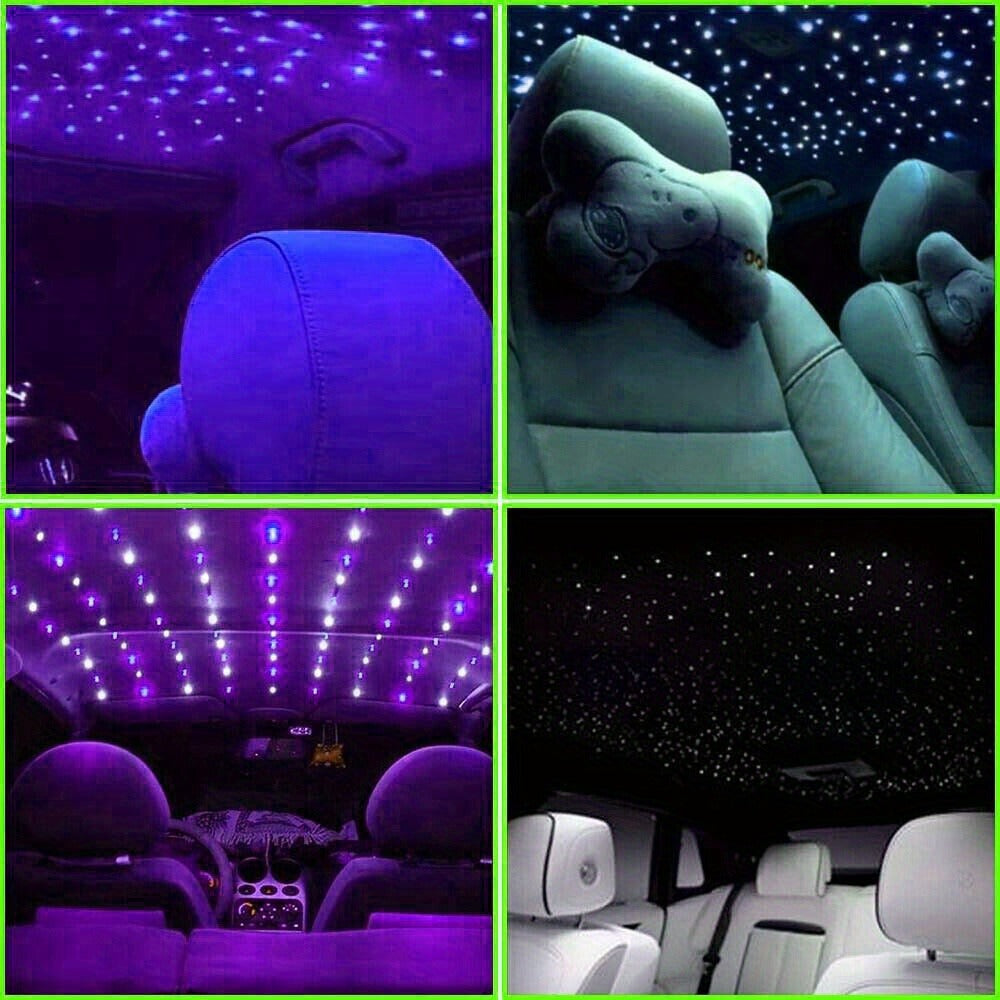 Fiber Optic Star Ceiling Light Kit 1000pcs, 0.5mm x 78.74¡± RGBW Car Roof Headliner Starlight Kit with App & 24-Key Remote Control, Color Changing Twinkle Lights for Car Interior Home Theater Bedroom