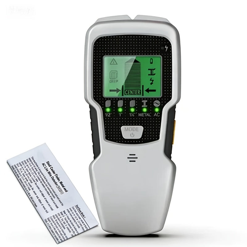 Stud Finder Wall Scanner 5-in-1 Electronic C75 | LCD Display Audio Alarm Detects Wood Studs AC Live Wire Metal Pipes Joists | Accurate Wall Detector for Drywall Home Renovation DIY Hanging TV Shelf