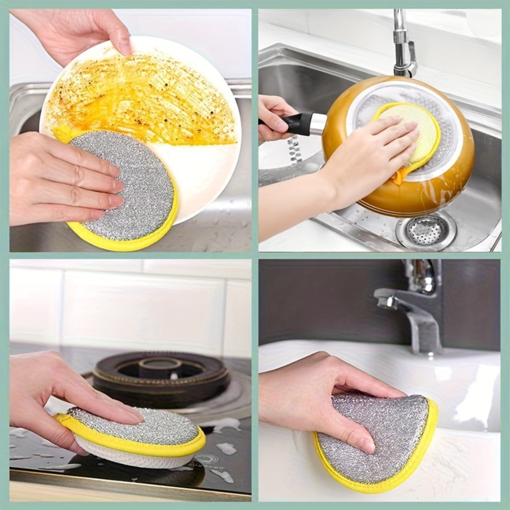 Kitchen Cleaning Sponges 24 Pack Double-Sided Anti-Scratch Reusable Washable Multi-Purpose Scrub Sponge for Dishes Pots Pans Home Restaurant Cafe Non-Scratch Bulk Value Set