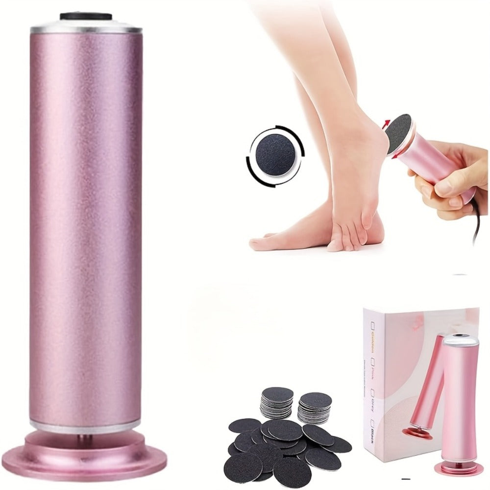 Electric Foot Callus Remover with 60 Replacement Pads ¨C Adjustable Speed USB Rechargeable Dead Skin Remover for Men & Women, Metal Body