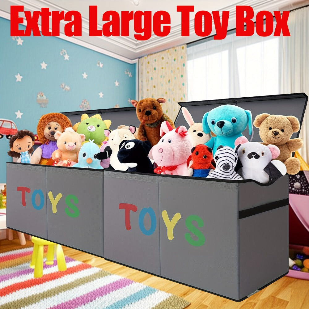 Collapsible Storage Box with Lids and Adjustable Dividers ¨C 64 Gallon Extra Large Foldable Storage Bin Chest Organizer for Bedroom Closet Toys Clothes 54¡±x16¡±x14¡±