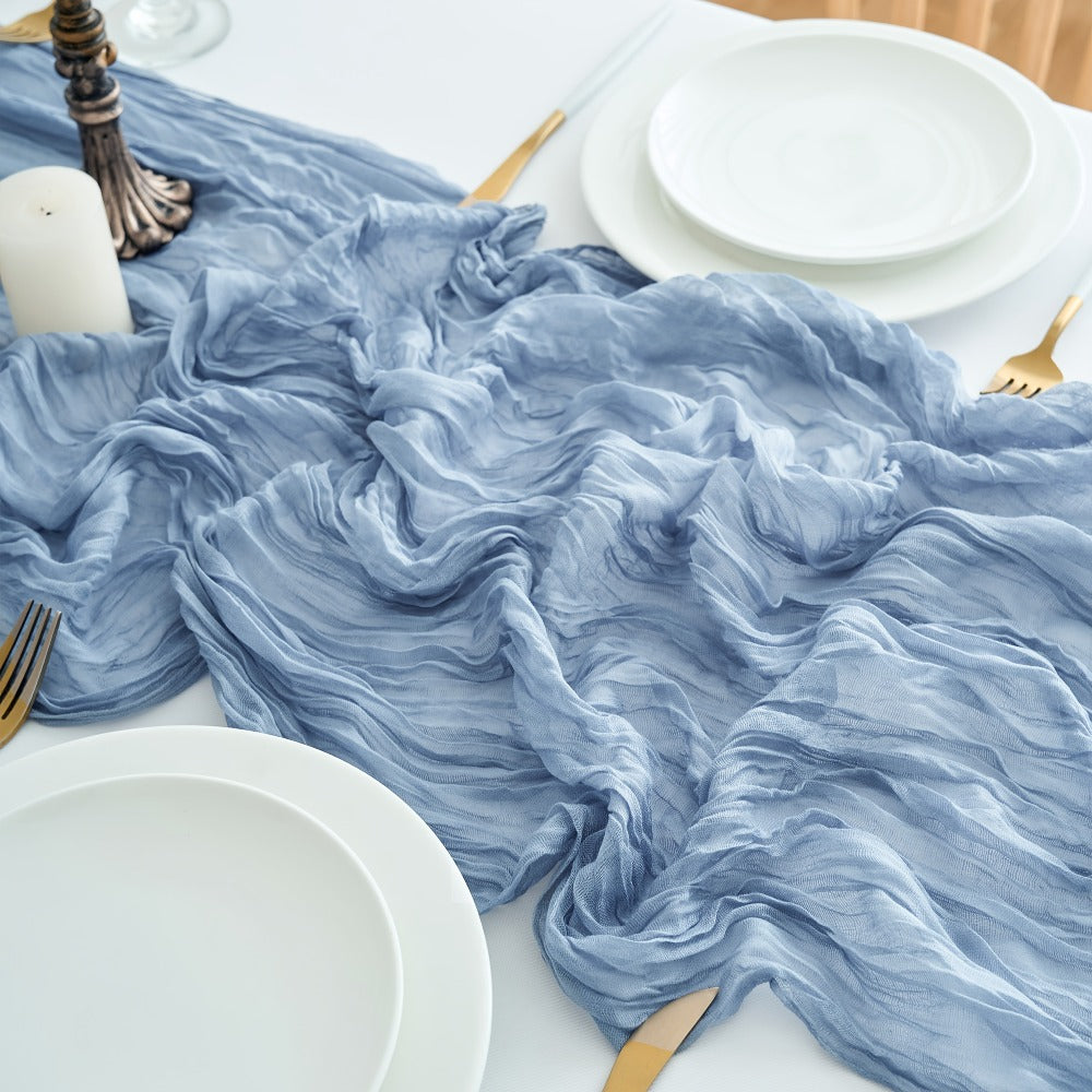 Cheesecloth Table Runner 10 Pack, 10ft Boho Wedding Table Runner for Reception, Rustic Bridal Shower, Party & Home Decor ¨C Dusty Pink, Sage, Lavender