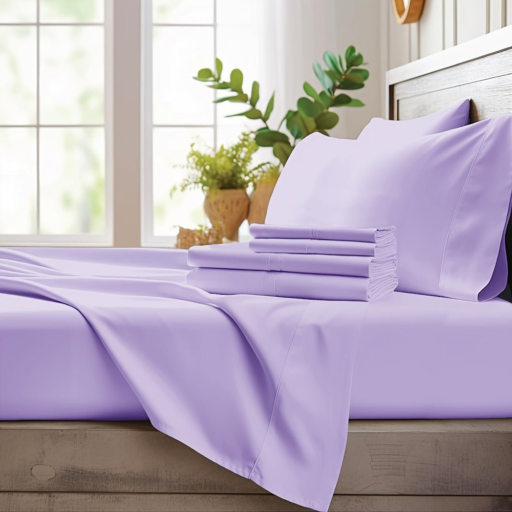 Bamboo Cooling Sheet Set 4pcs ¨C Deep Pocket Fitted Sheet Flat Sheet Pillowcases for Hot Sleepers Twin Full Queen King