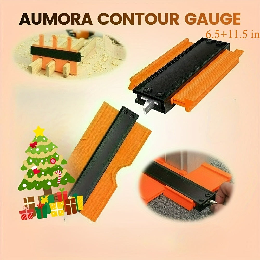 Contour Gauge Profile Shape Replicator Tool 2-Pack Adjustable Precision Irregular Shape Measuring Ruler for Woodworking Tile Carpet Laminate Corners DIY Projects