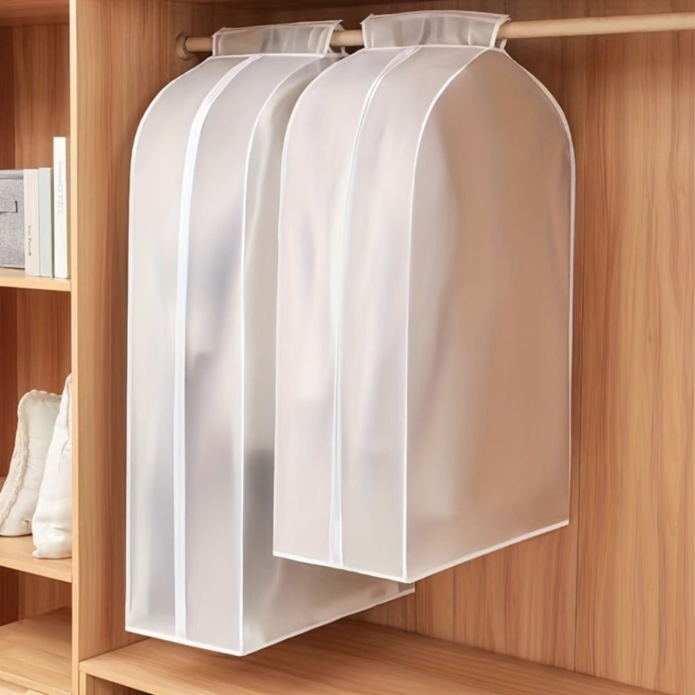 Garment Bag Clothes Dust Cover - Translucent PEVA Waterproof Hanging Storage Bag for Coat Dress Suit, Thickened Washable, Multiple Sizes