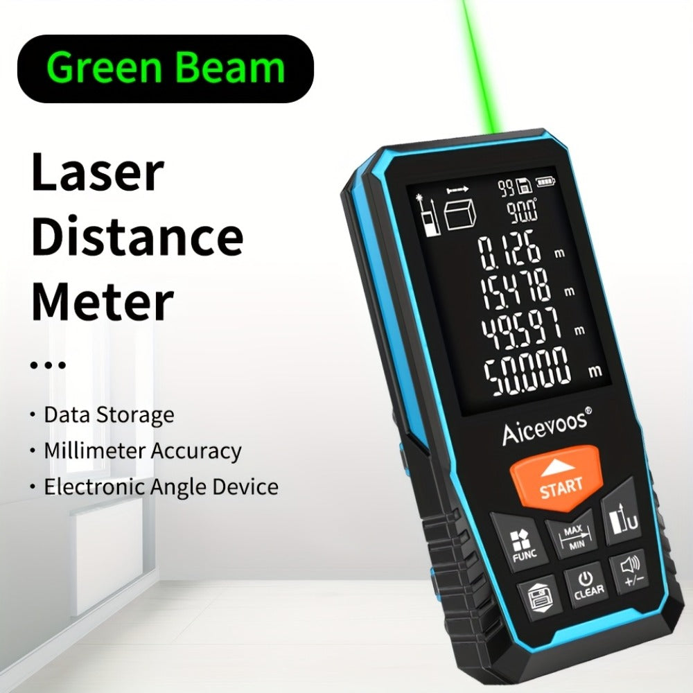 Laser Distance Meter Green Beam Digital Rangefinder 50M 70M 100M 120M Laser Tape Measure with LCD Display for Construction Surveying Indoor Outdoor Measuring
