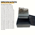 60pcs Cobalt Drill Bits Set Wire Gauge 1-60 Metal Index Box