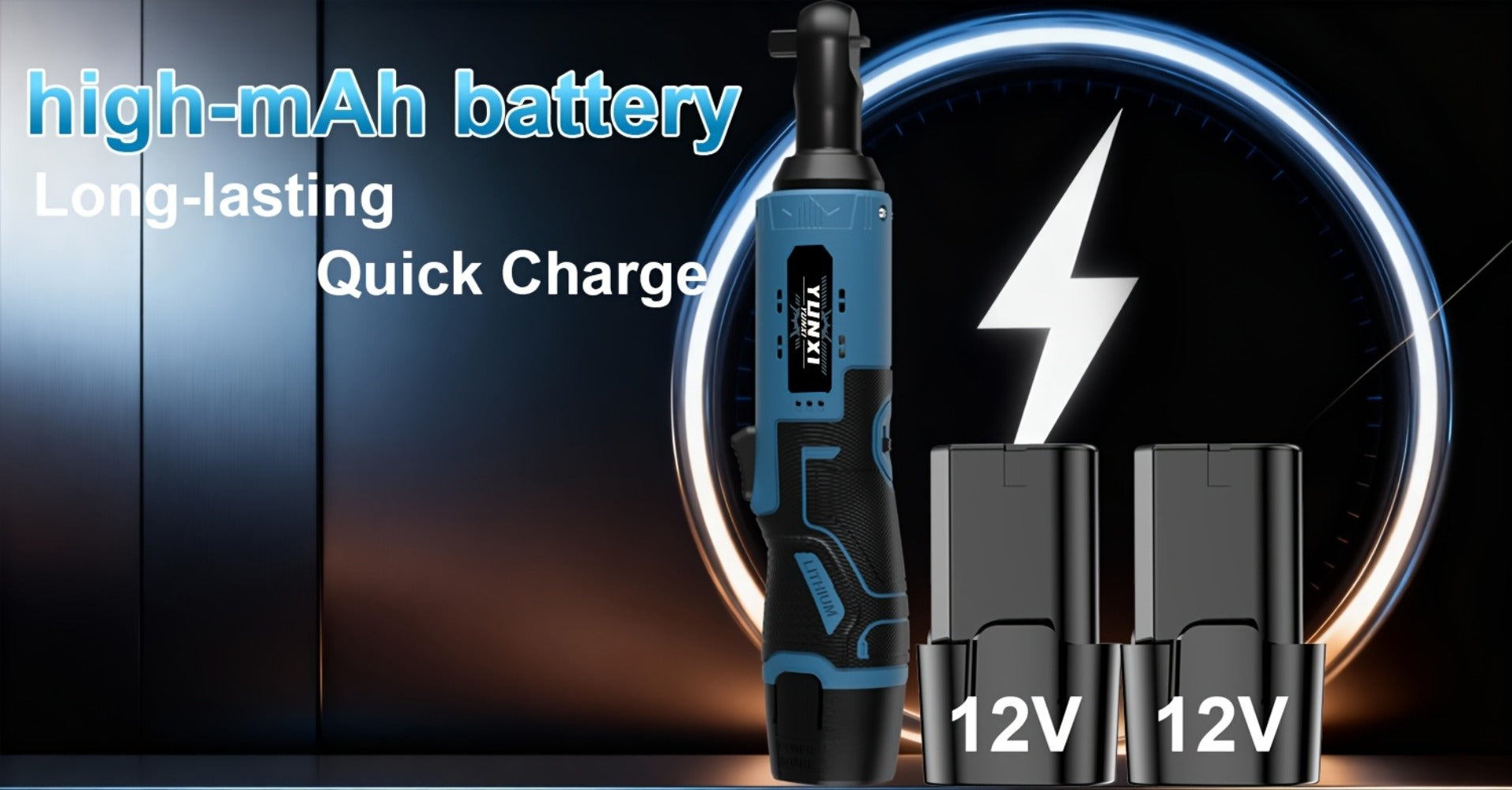 12V Brushless Electric Ratchet Wrench Set with Battery & Quick Charger ¨C Wireless Car Repair Tool Kit for Home & Auto, Holiday Gift for Men