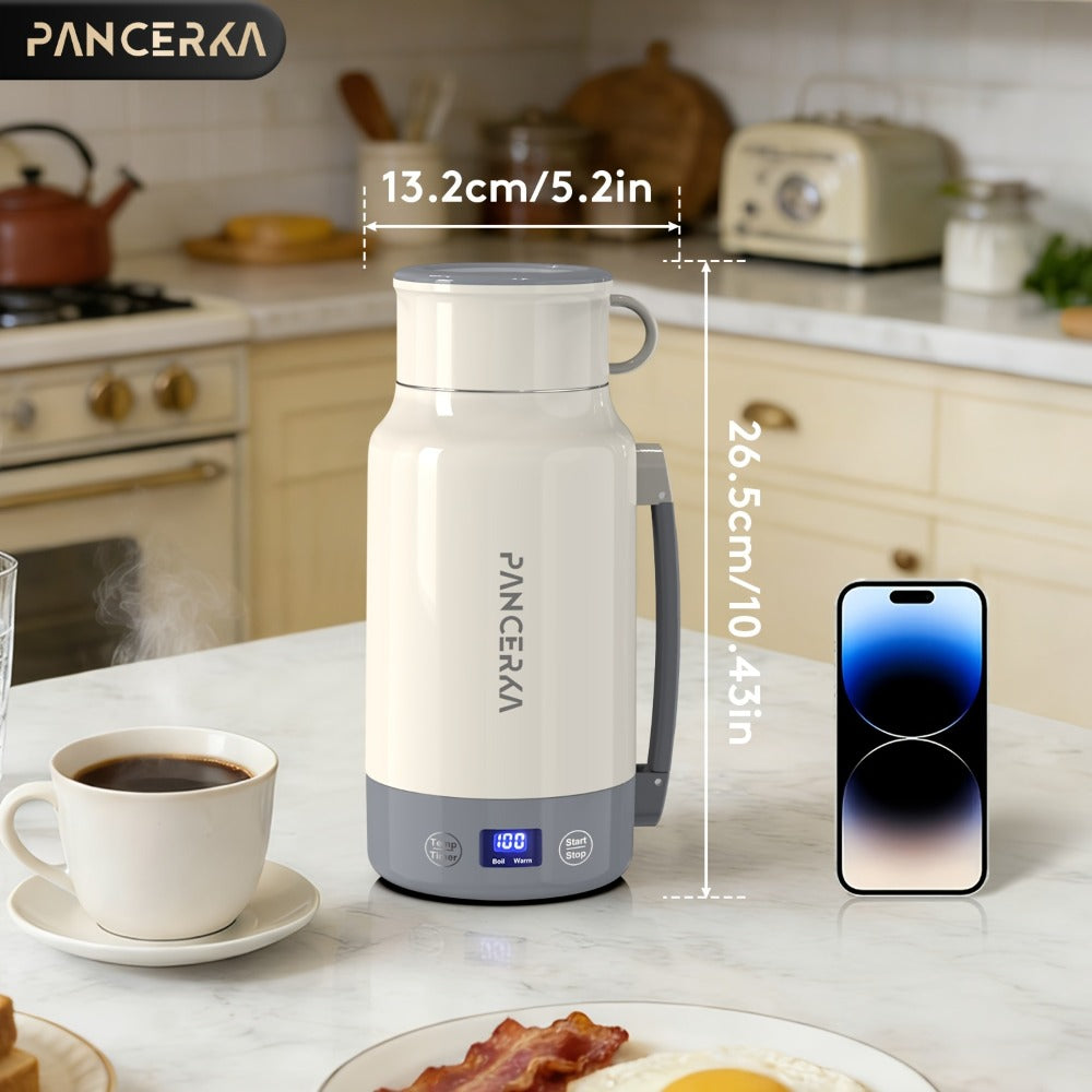 Portable Electric Kettle 400W ¨C 1L 33.8oz Fast Heating 304 Stainless Steel Kettle with Smart Temperature Control, Boil & Warm Functions, Safe & Easy to Clean, Perfect for Travel & Home ¨C Green, White