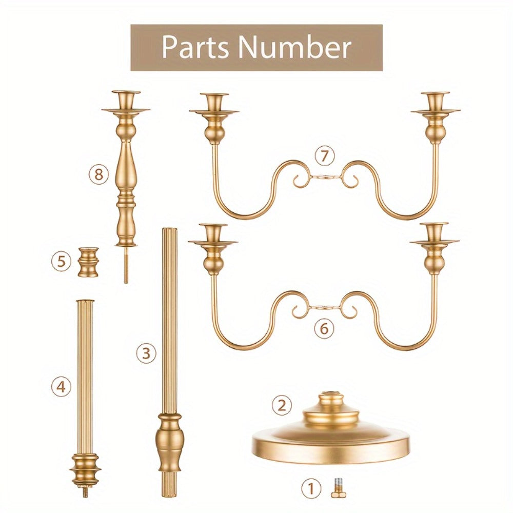 Floor Candle Holder 48.7-Inch Tall, Cone Candle & Floral Centerpiece Stand ¡ª Metal Bracket for Wedding, Party, Event, Living Room, Halloween & Christmas Decoration | Gold
