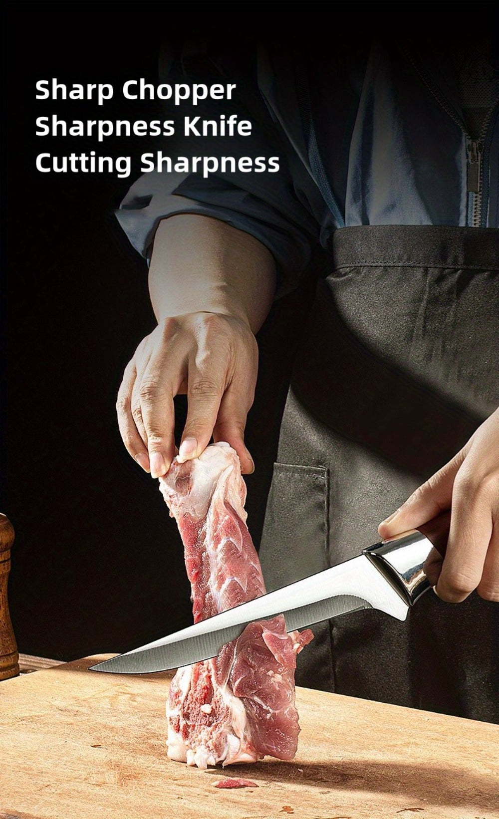 Kitchen Knife Set 3-Piece Hand Forged Stainless Steel Chef Knives with Boning Fillet & Carving Blades ¨C Professional Butcher Set for Meat Cutting BBQ Father's Day Gift