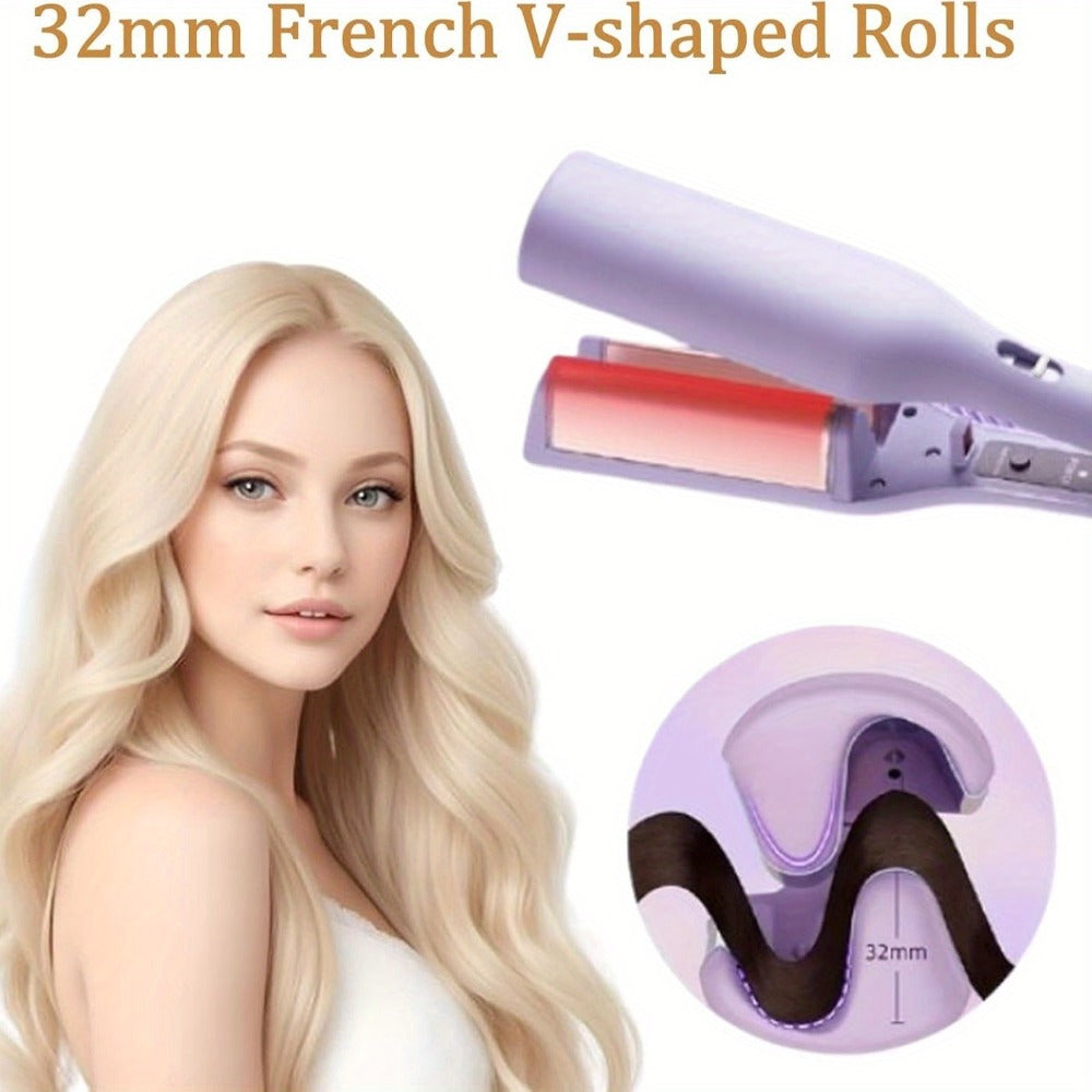 Curling Iron 32mm Deep Wave Curler Fast Heating Adjustable Temperature Anti-Scald Salon-Grade Hair Styling Tool Long-Lasting Waves Gift