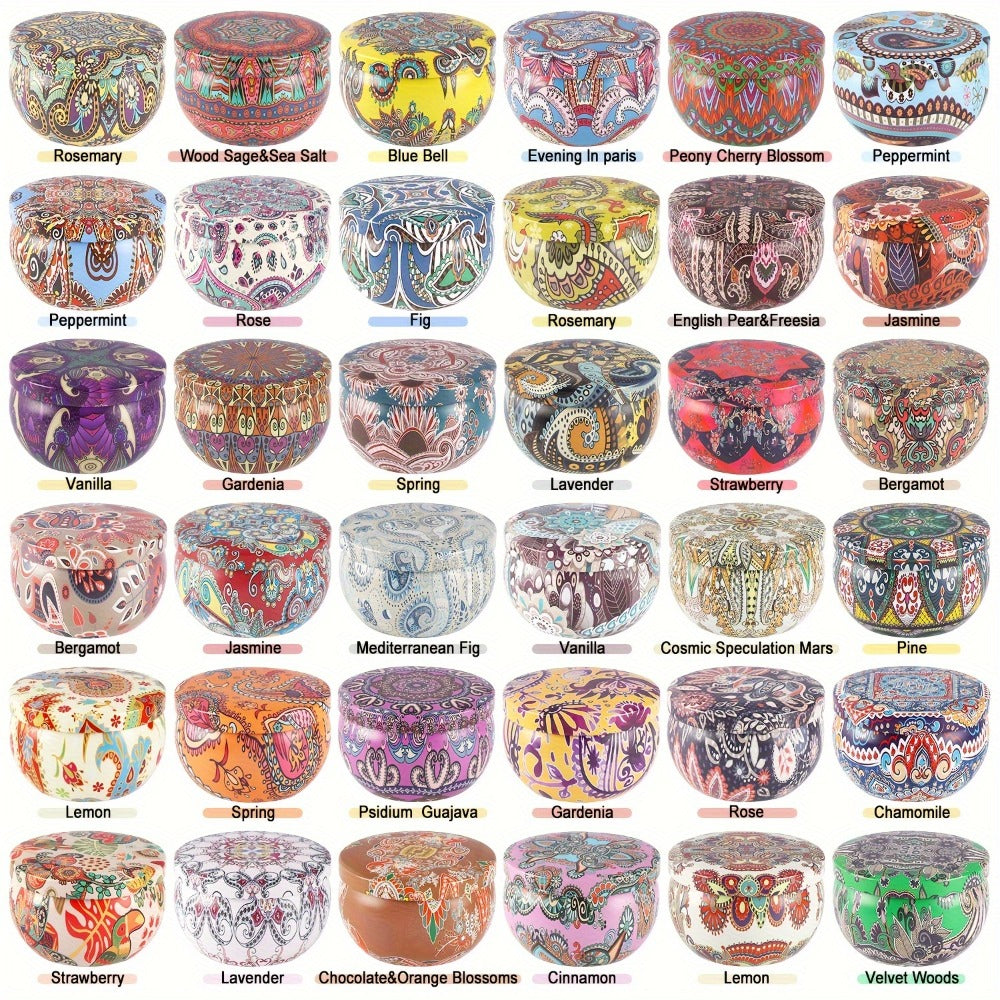 Candle Gift Set 36-Pack ¨C Natural Soy Wax Scented Candles in Tin Cans, Aromatherapy Candles for Yoga, Spa, Bath & Home Decor, Portable Travel Candles, Perfect Gift for Women & Men, Mother's Day, Valentine's Day & Birthdays
