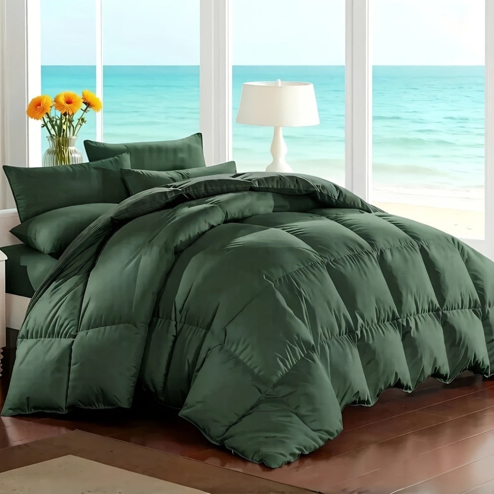 Comforter Set 7-Piece Bed in a Bag Queen King Full Soft Microfiber Down Alternative Comforter Fitted Sheet Flat Sheet Pillow Shams Pillowcases All Season Bedding Set 34 Colors