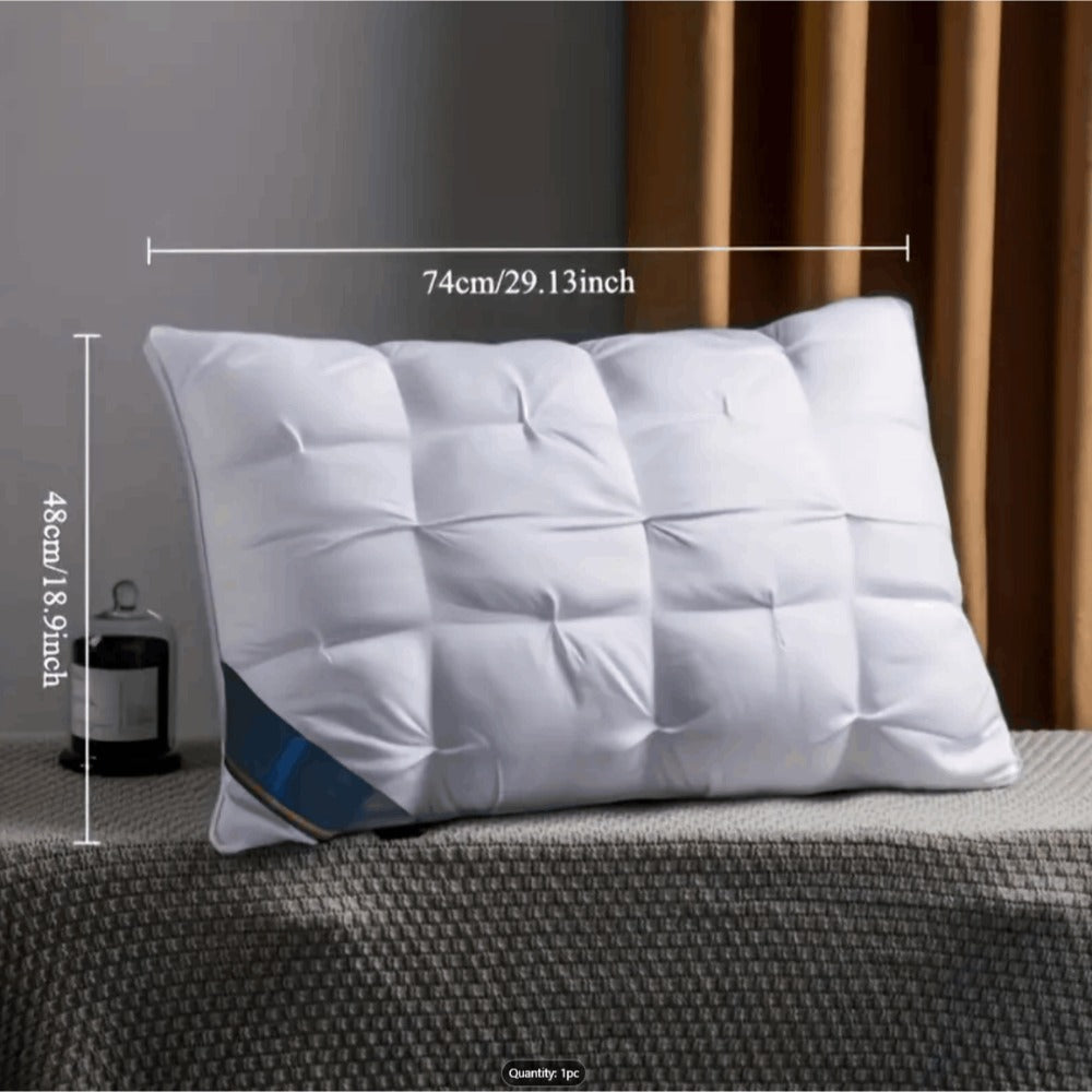 Hotel Quality Pillow Soft Polyester Fiber Deep Sleep Neck Support - No Collapse All Season Machine Washable Satin Cover Zipper Closure White Grey 1pk 4pk Bed Pillow for Home Hotel Bedroom