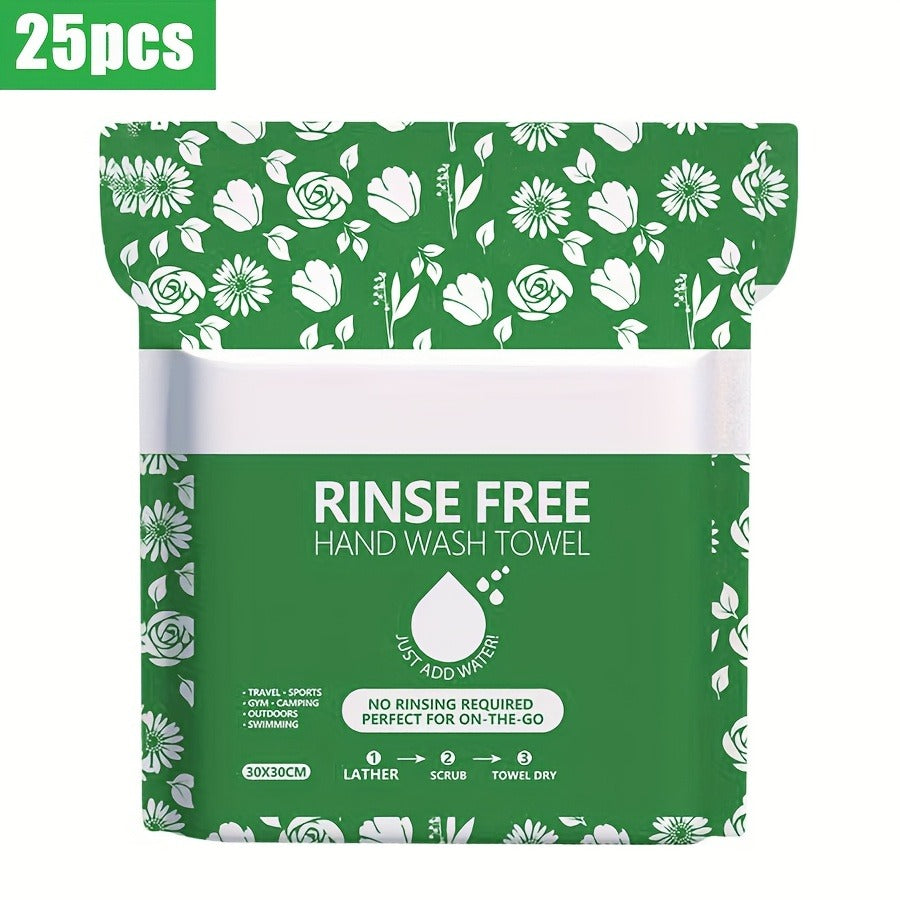 Disposable No-Rinse Soap Towel Sheets for Travel Camping Gym - Portable Foam Bath Towel Sensitive Skin Safe Wet Lather Dry All-In-One Body Wash Towel 25/50/100/250pcs
